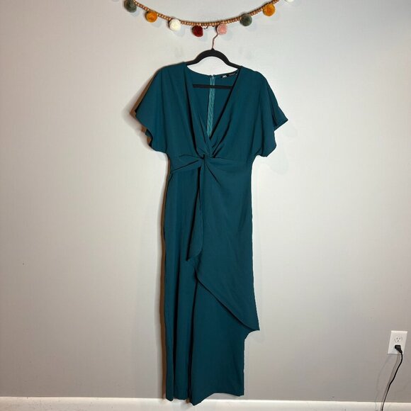 Zara teal layered jumpsuit - Picture 2 of 6